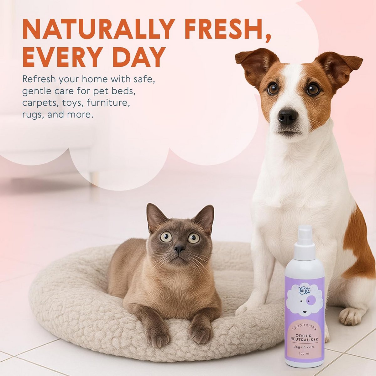 Eli Natural Pet Odor Eliminator Spray pour chiens et chats 200 ml