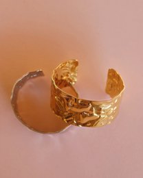 August - Hammered Wide Cuff Bracelet