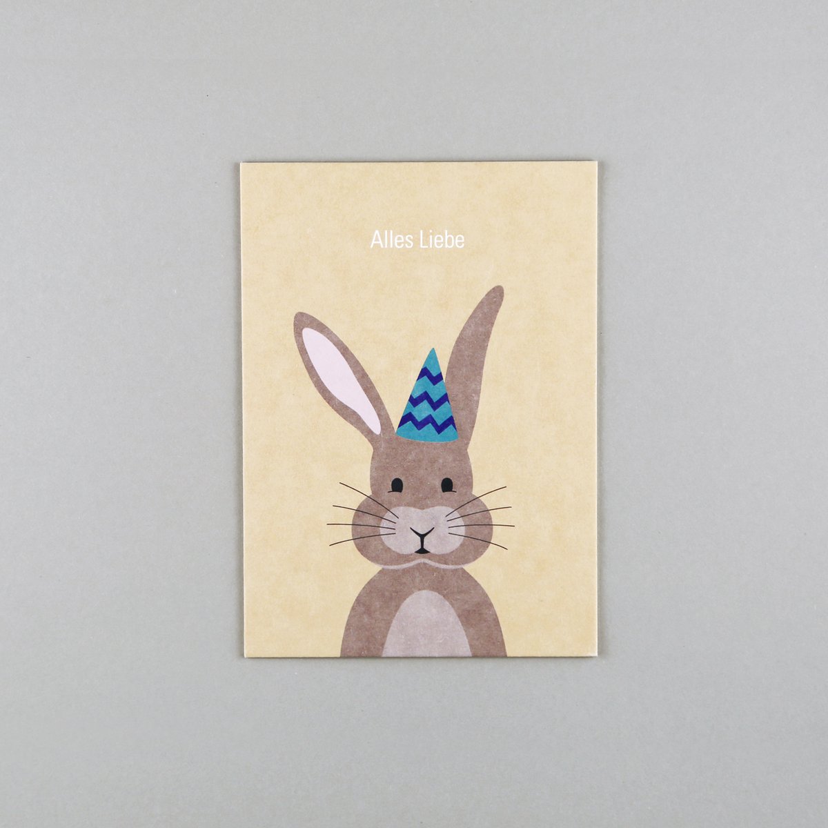 Postkarte Holzschliff Hase