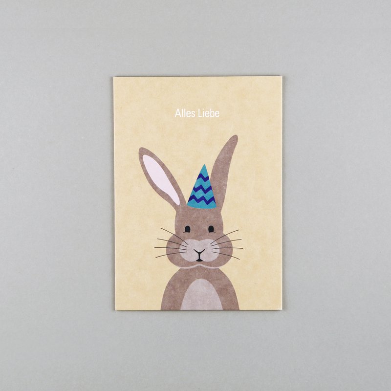 Postkarte Holzschliff Hase