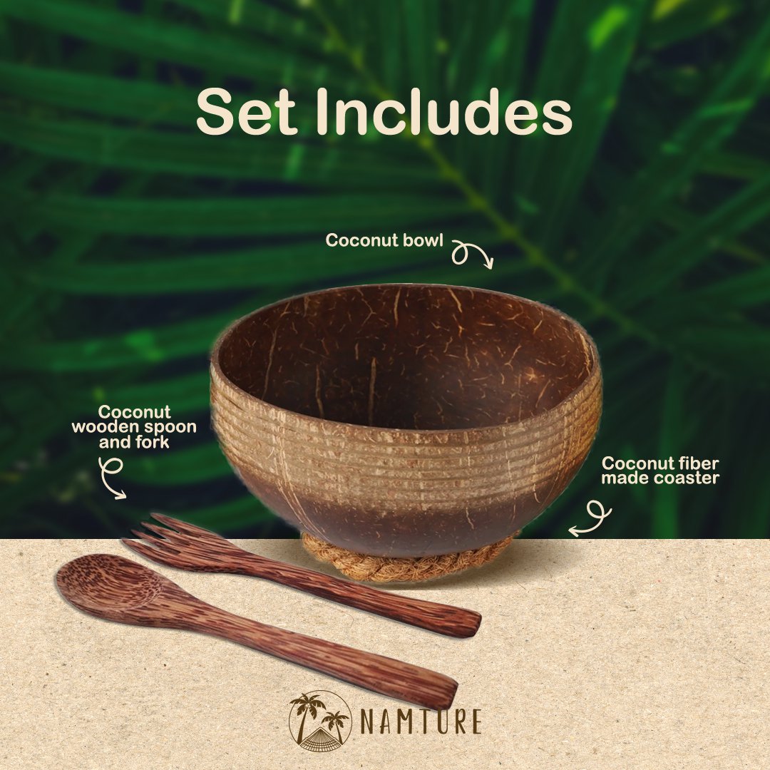 Coconut Bowl Set XL • Zero Waste • Striped