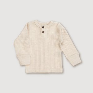 Wollen Rib Henley Top - Haver