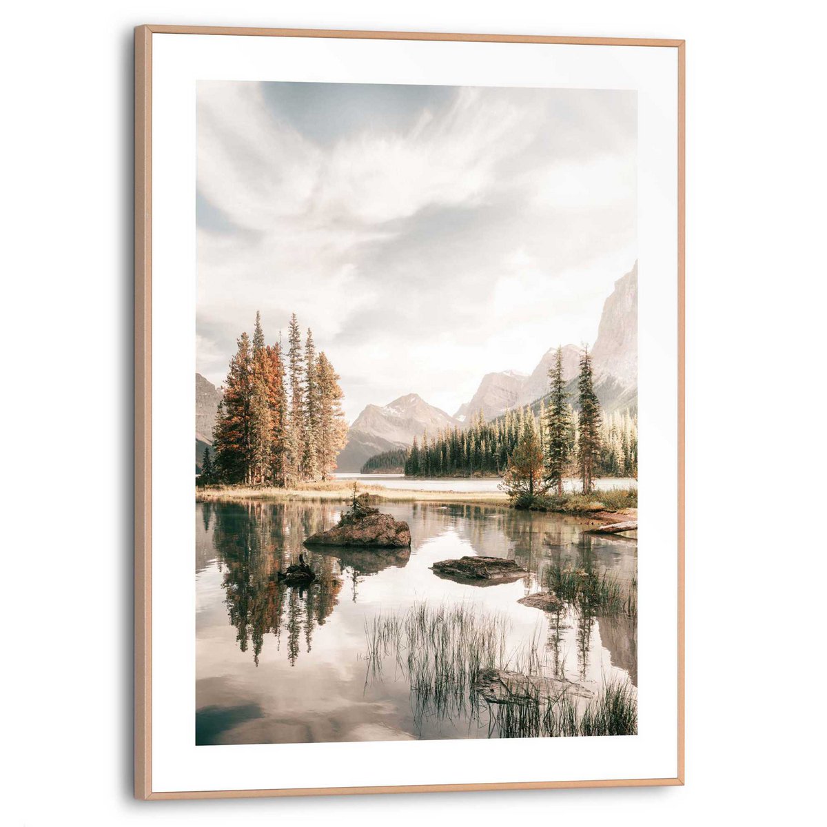 Quadro Cornice Slim Lago di Montagna 40x30
