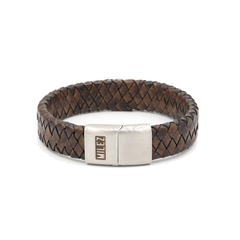 Leather men's bracelet cognac Copy