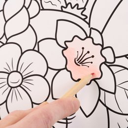 Paintable self-adhesive poster - unicorn and stars