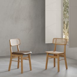 Jenson Esszimmerstuhl, Rattan und Natursitz