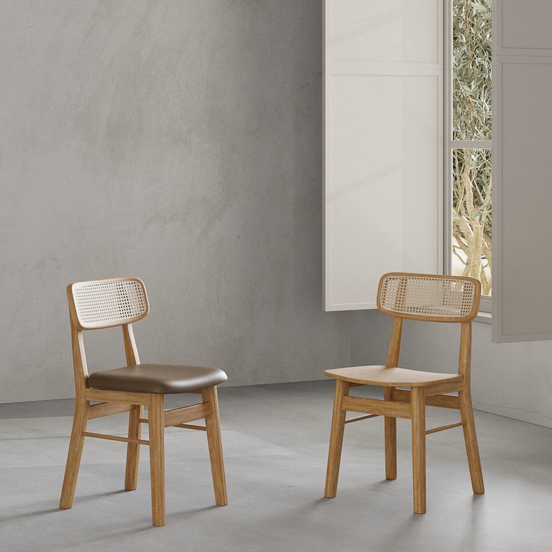 Jenson Esszimmerstuhl, Rattan und Natursitz