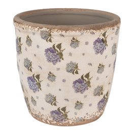 Flowerpot Ø 16x16 cm Beige blue ceramic flower flowerpot inside