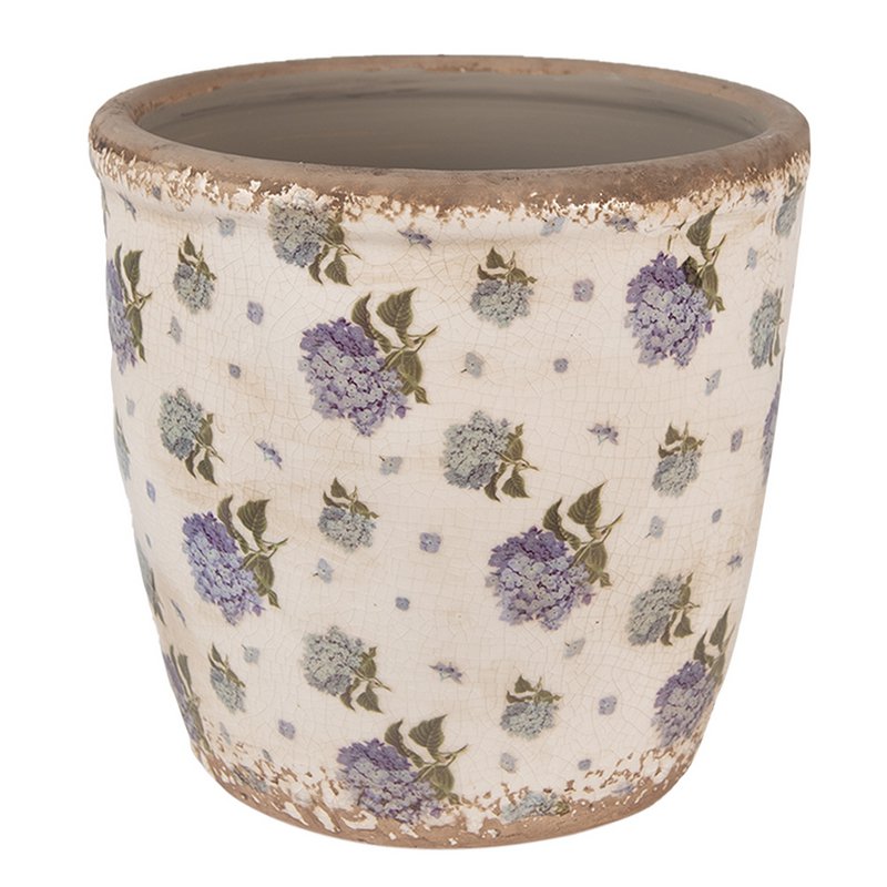 Flowerpot Ø 16x16 cm Beige blue ceramic flower flowerpot inside