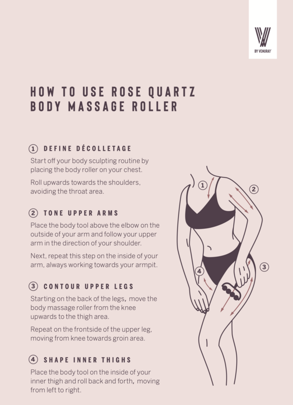 Rose Quartz Body Massage Roller by Venuray