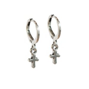 Earrings little cross silver