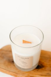 PALO SANTO Vibe lys - klart glas med trævæge