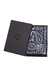 Mohair Pera Foulard (Navy-Beige)