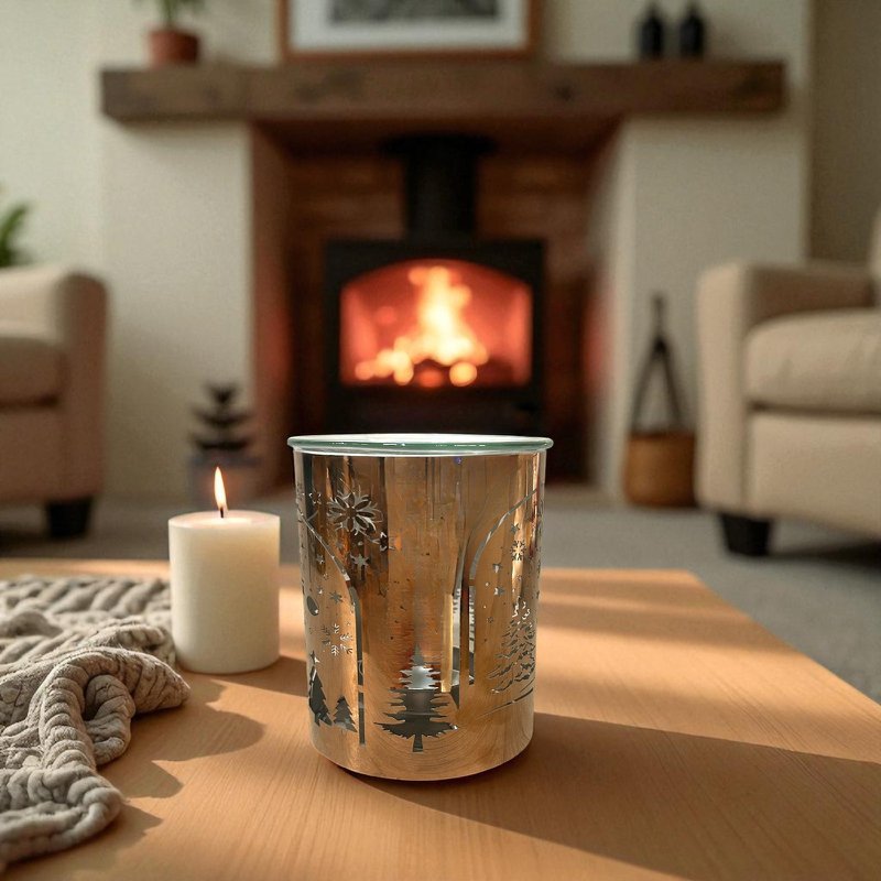 Brændt-parfum julemetallaserskæring-arch & rensdyr mønster-essentiel olier, voks og parfume-aftagelige glasskop-chic chic atmosfære