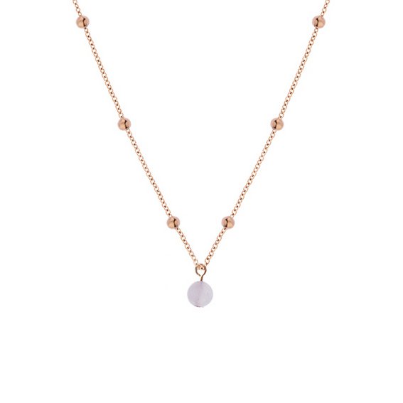 Collar de cuarzo rosa