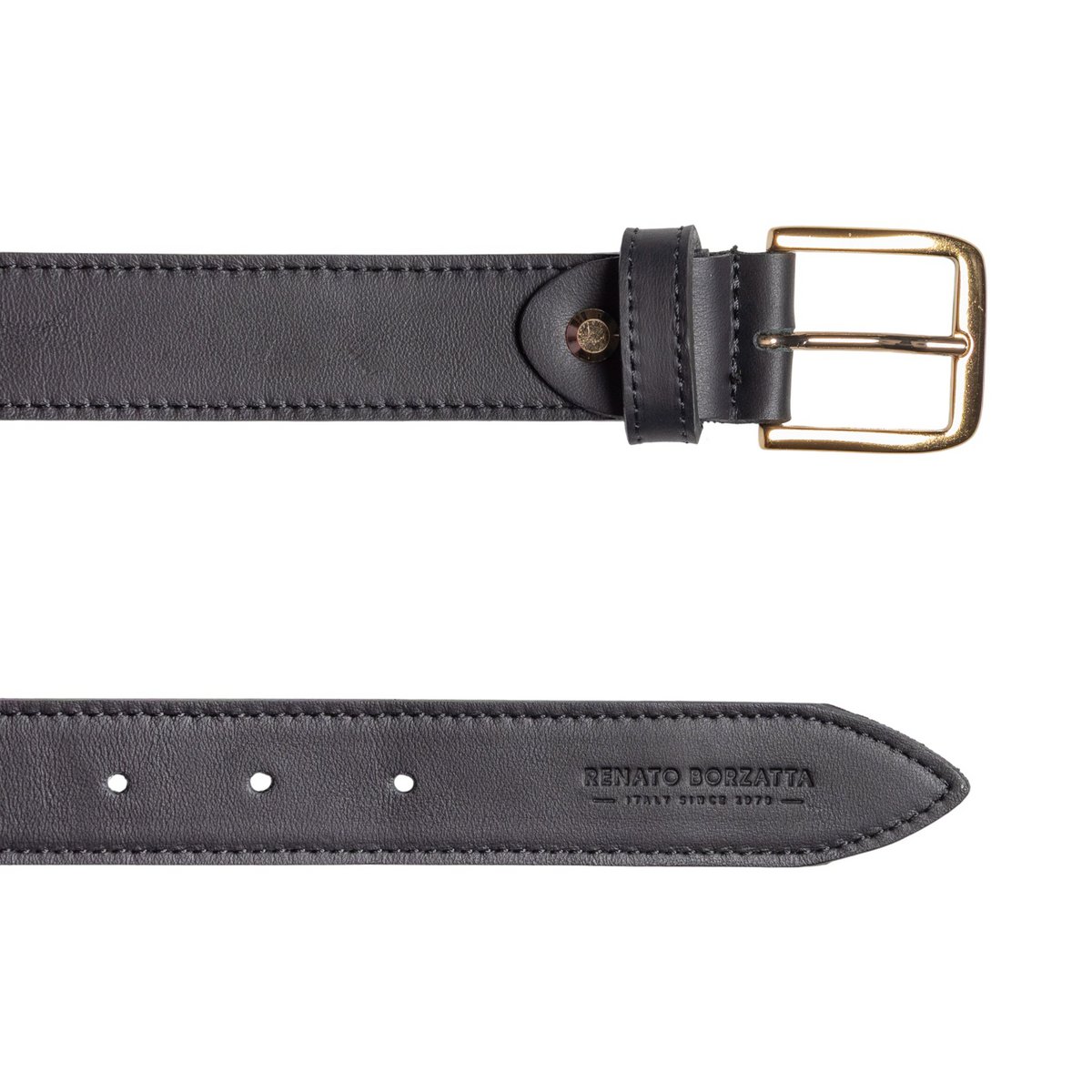 RB4020A | Made in Italy Women's Belt in Genuine Soft Sauvage Leather. Buckle in shiny gold finish. Color: Black. Dimensions: 115 x 3.0 x 0.5 cm (waistline 100 cm)
