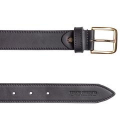 RB4020A | Made in Italy Women's Belt in Genuine Soft Sauvage Leather. Buckle in shiny gold finish. Color: Black. Dimensions: 115 x 3.0 x 0.5 cm (waistline 100 cm)