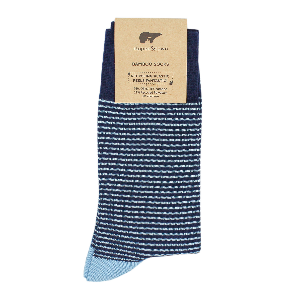 Light blue Stripes Bamboo Socks