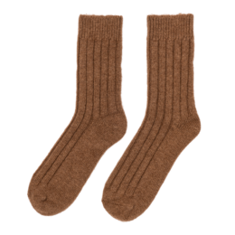 Calcetines de Cama Cálidos de Lana Camel "Tod"