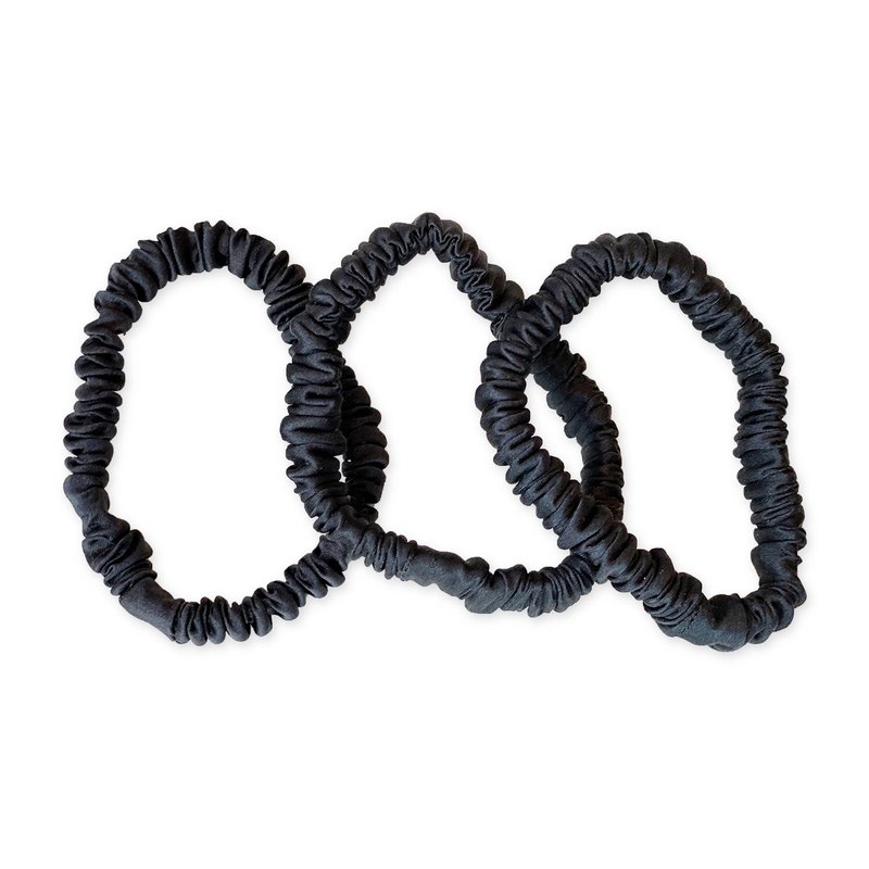 Charcoal Slim Hair Ties Set
