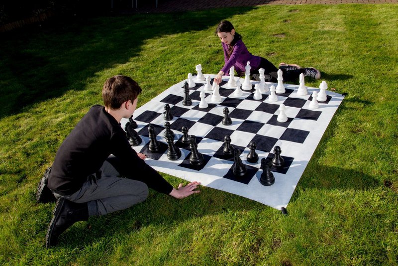 Ajedrez de jardín XXL, campo de juego de aproximadamente 1,58 x 1,58 m
