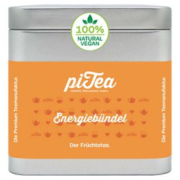 Fruit tea energy bundle, containing natural, 100% vegan ingredients. Includes a variety of packaging options like dose, doypack, and mini-doypack.