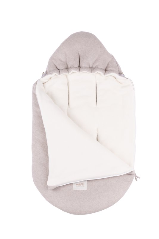 CAR SEAT SWADDLE ORGANIC FLEECE BEIGE MELANGE