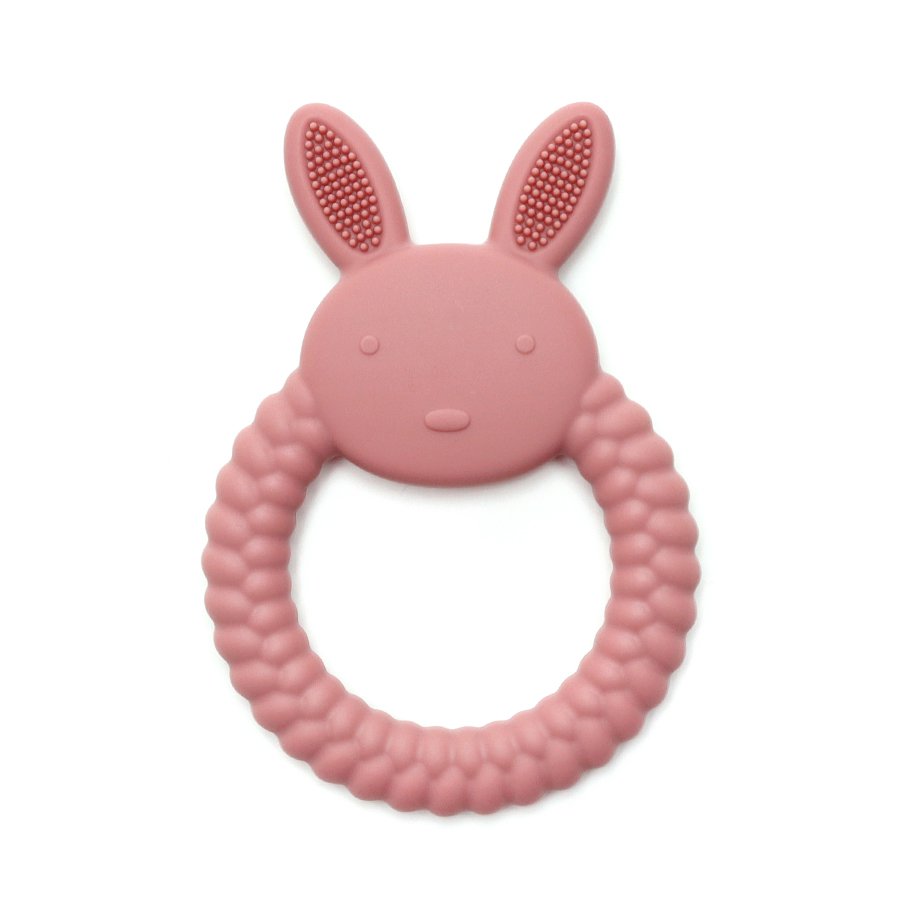 CONIGLIETTO | Giocattolo per la dentizione in morbido silicone | ROSA