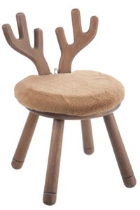 J-Line Chair Ear Deer Wood Natural