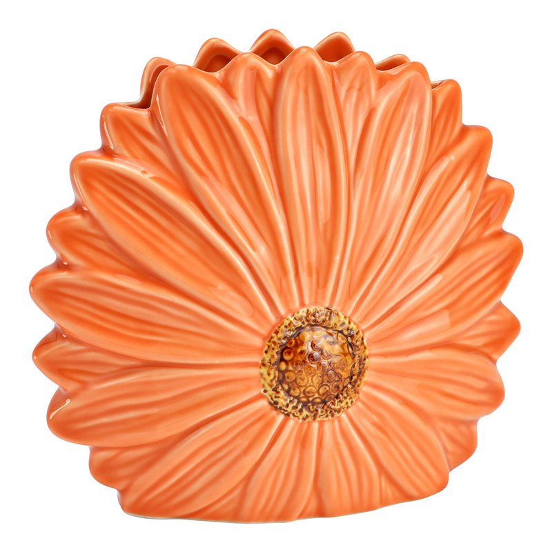 Vase blomsterform lavet af keramik, abrikos (B/H/D) 17x16x7cm