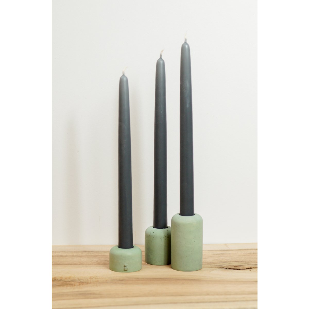 Green candle holders