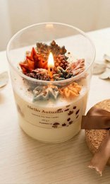 Bougie parfumée Hello Autumn – Citrouille Épices & Vanille – 250g – Faite à la main – Bougie d’automne de luxe en verre