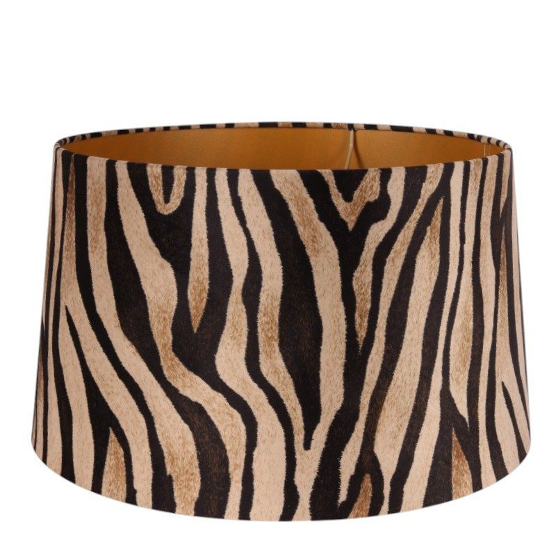 Lampshade 40 cm - Zebra Print - Brown - Fabric