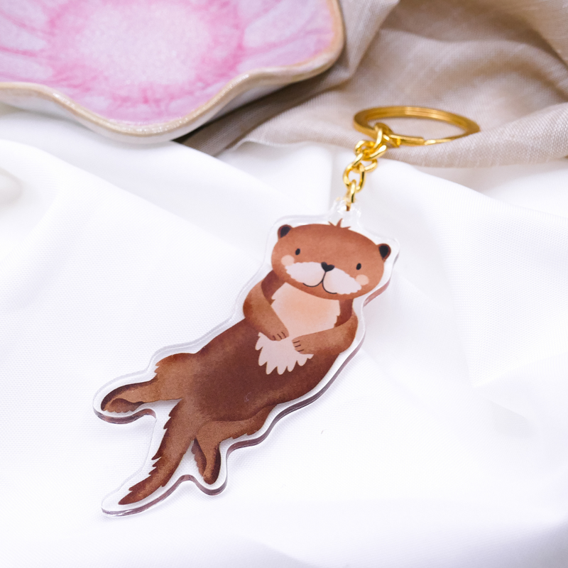 Sleutelhanger Otter Animal Acryl - Inwijdingsfeest Cadeau Otter Leuke sleutelhanger