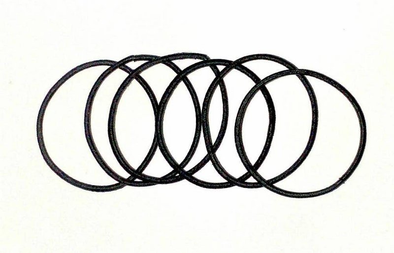 Confezione da 10 elastici per capelli in poliammide - senza chiusura - nero
