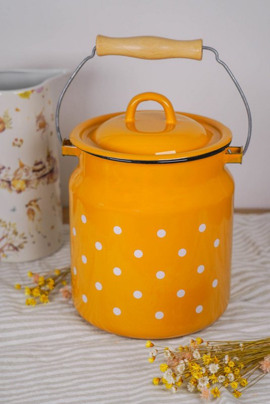 Mleko szkliwa puszki musztarda kropka 3,3 l Isabelle Rose