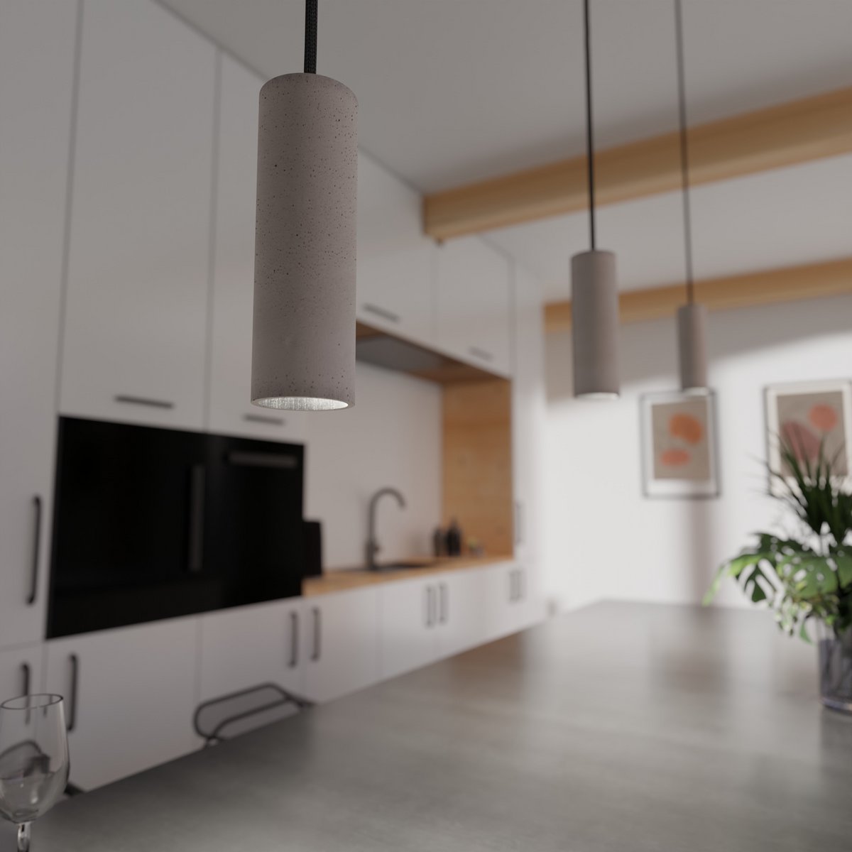 Pendant lamp "Nara20" concrete lamp GU10 Silver