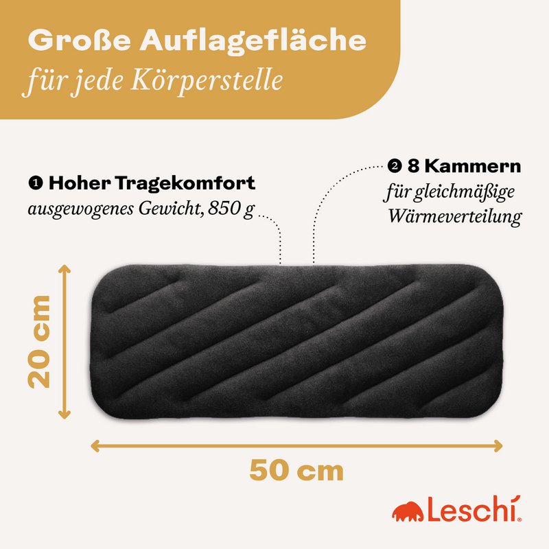 Bio-Körnerkissen, mikrowellengeeignet, Wärmekissen für Bauch & Rücken, Rechteck