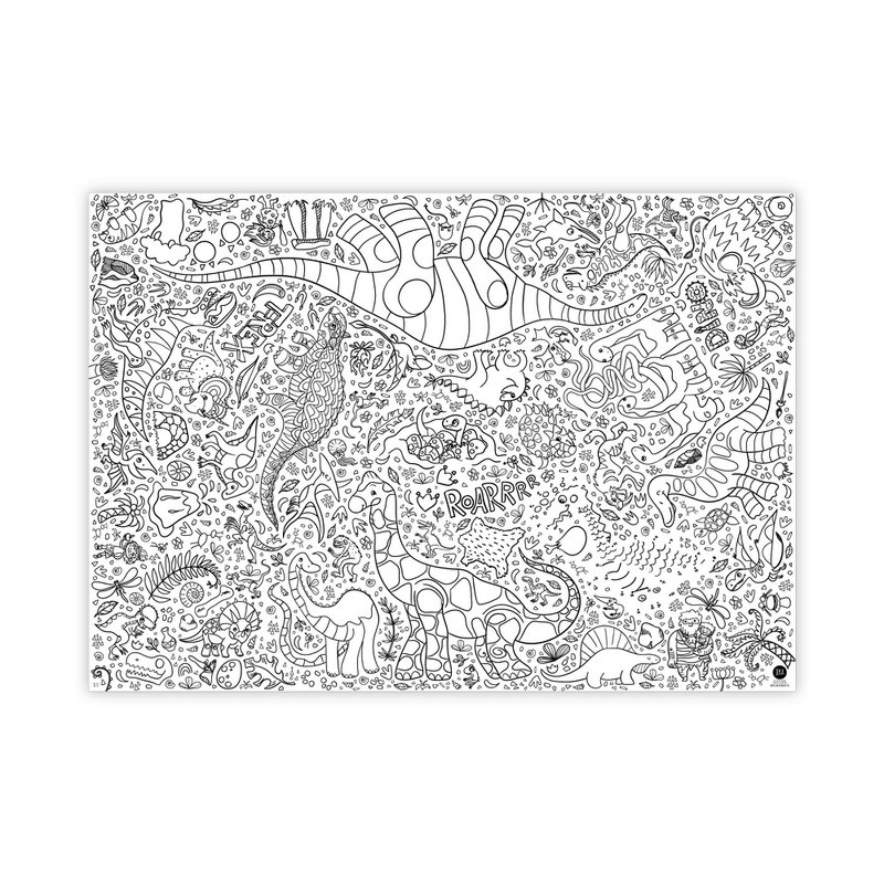 Coloring tablecloth motif Dino