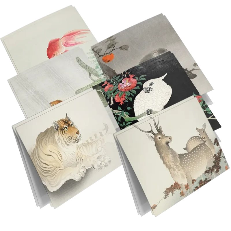 Conjunto de tarjetas de felicitación Estampados de animales