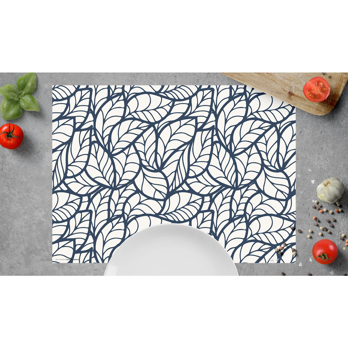 Abstract bladerenpatroon | Placemats van premium vinyl 44 x 32 cm - 4 stuks