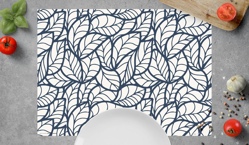 Abstraktes Blättermuster | Platzsets aus Premium-Vinyl 44 x 32 cm - 4 Stück