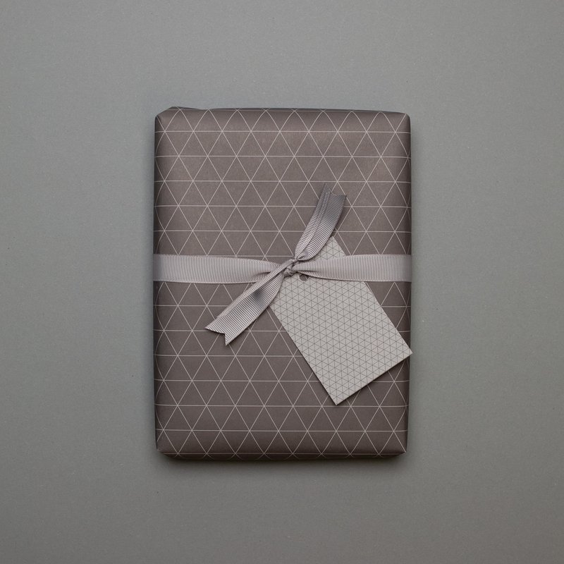 Brown wrapping paper triangles - double -sided wrapping paper for men, sustainable wrapping paper noble