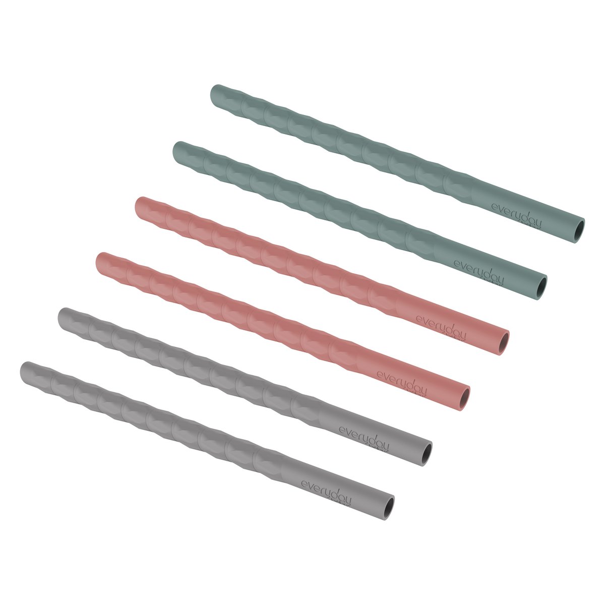 SILICONE STRAW MIX GREEN/GREY/RED