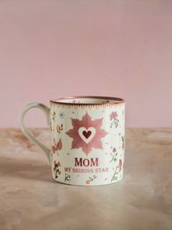 Fine China Coffee Mug - Floral Heart Motif, 300ml
