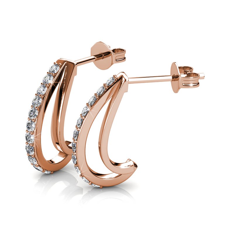 Joyce Earrings - Rose Gold and Crystal