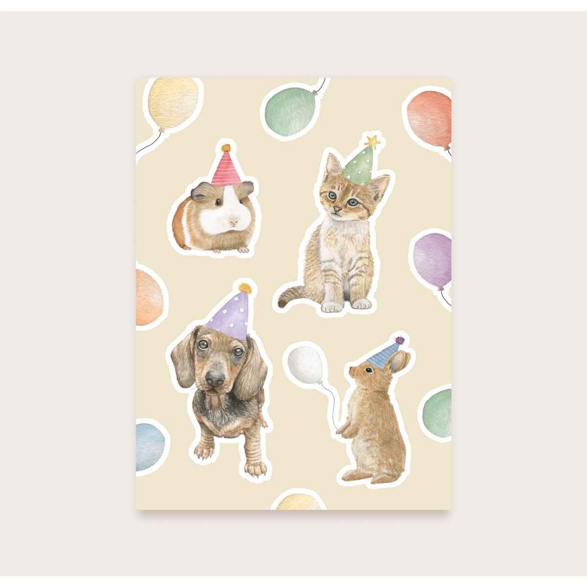 Haustier-Party-Postkarte