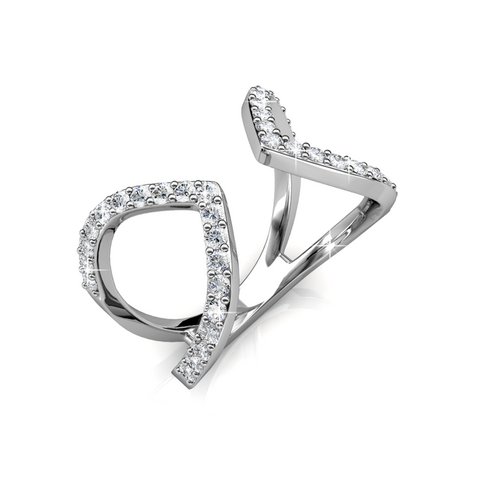 Aurora -Ring - Silber und Kristall