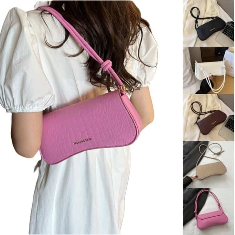 Sommer Minimalistische PU Unterarm Tasche Chic Einfarbig Quadratische Schulter Handtasche Vielseitige Umhängetasche Für Frauen Elegante Büro