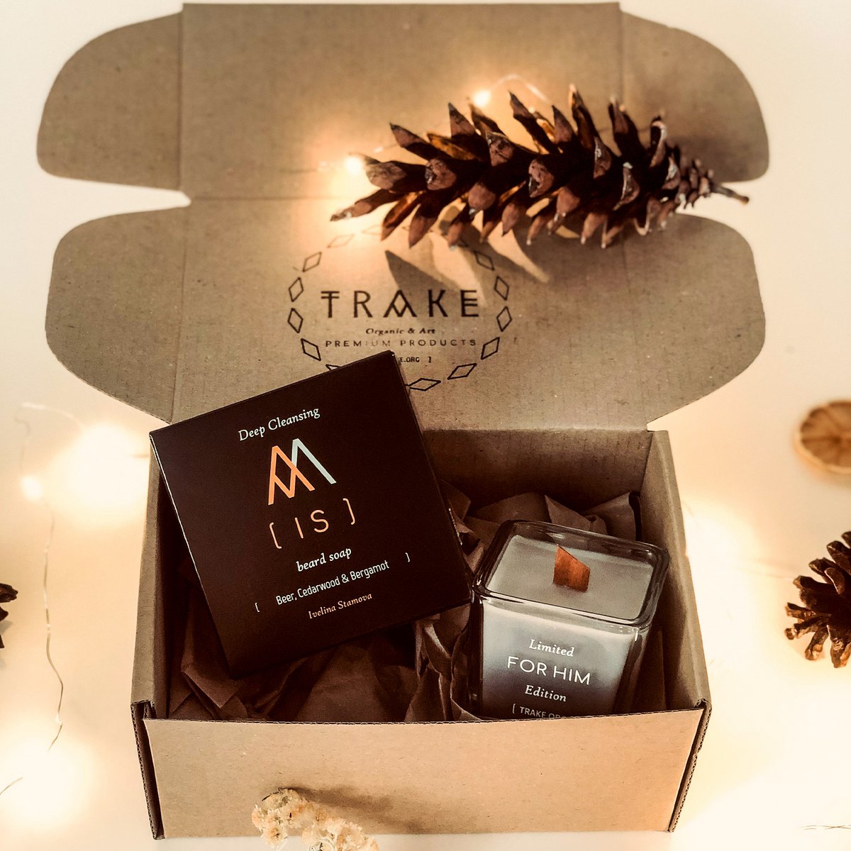 SOAP AND CANDLE KIT FOR HIM (BEARD SOAP AND MAN FRAGRANCE CANDLE)